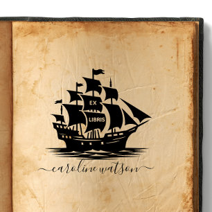 Ex libris Rubber Stamp Ship