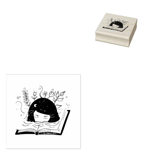 Ex Libris Rubber Stamp With Your Name (Stamped)