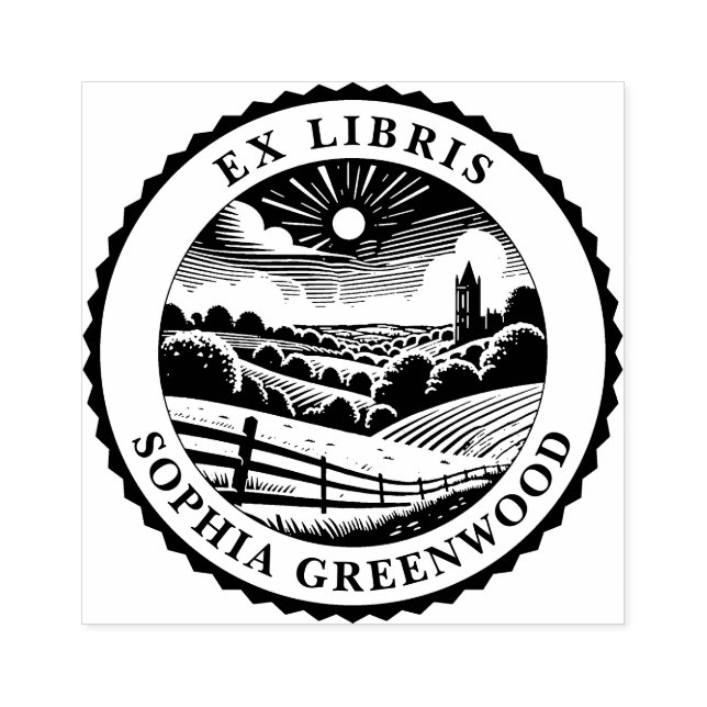 Ex Libris - Rural Landscape 03 Rubber Stamp (Imprint)