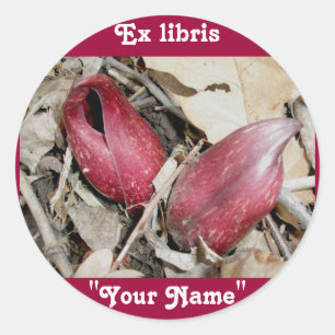 Ex libris Skunk Cabbage Bloom Sticker