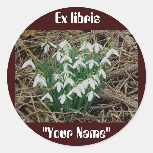 Ex libris Snowdrops Stickers (Front)