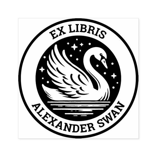 Ex Libris - Swan Rubber Stamp (Imprint)