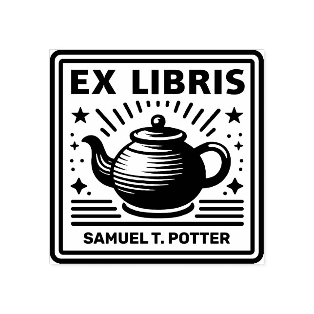 Ex Libris - Tea Party Rubber Stamp (Imprint)