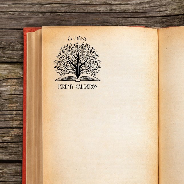 Ex Libris Tree This Book Belongs To Custom Name Rubber Stamp (Creator Uploaded)