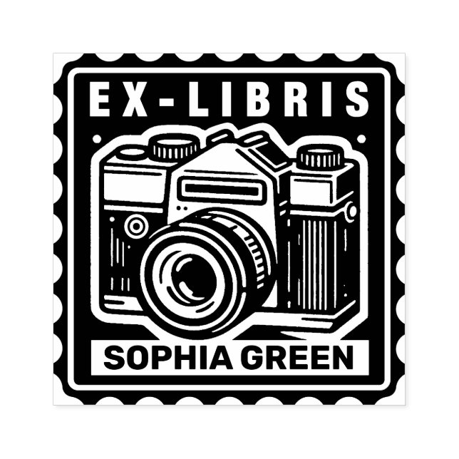 Ex Libris - Vintage Camera Rubber Stamp (Imprint)