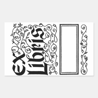Ex Libris ~ Vintage Looking Bookplate / Booklabel Rectangular Sticker