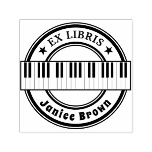 Ex Libris with Piano Keys music Self-inking Stamp