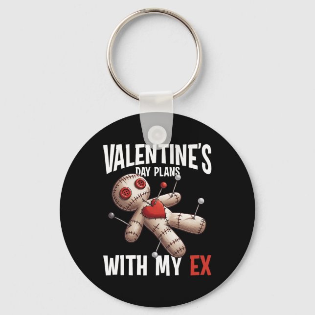 Ex Lover Voodoo Doll Valentines Day Plan Funny Rev Key Ring (Front)