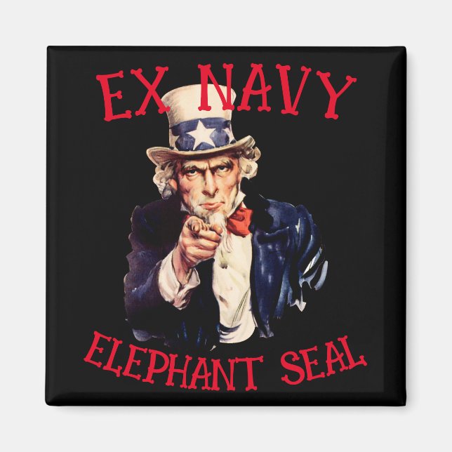 Ex Navy Elephant Seal Trip Vacation Dinner HZ Magnet (Front)