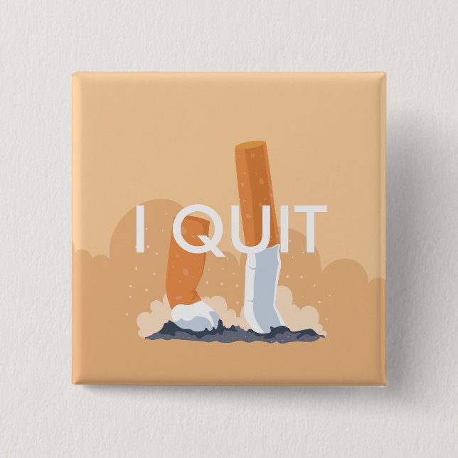 ex smoker quit smoking 15 cm square badge (Front)