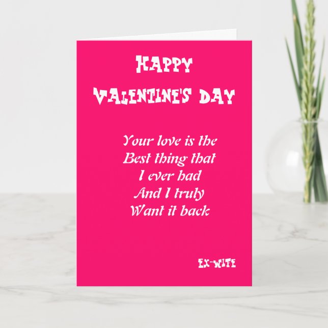 Ex-wife I want you back valentine's day cards (Front)