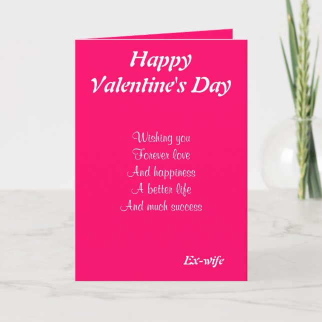Ex-wife on valentine's day holiday card (Front)