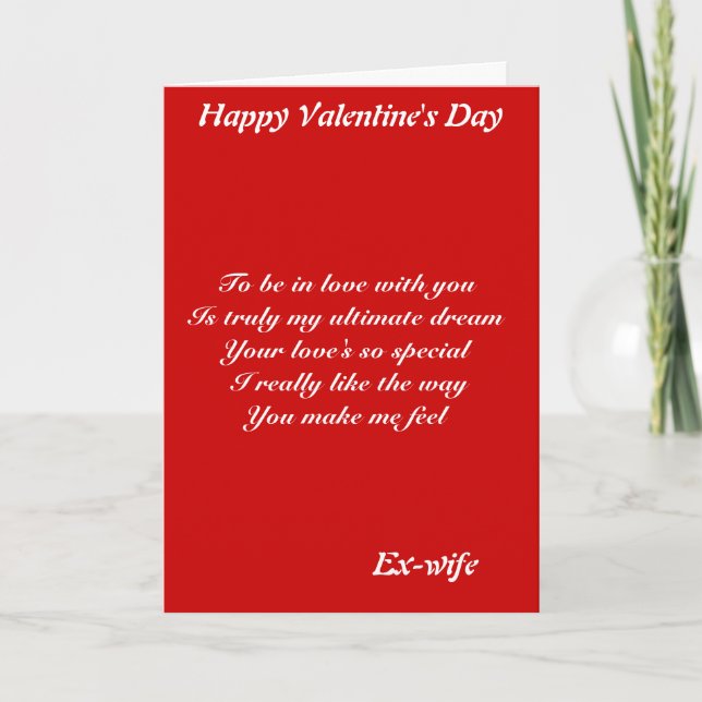 Ex-wife true love valentine's day cards (Front)