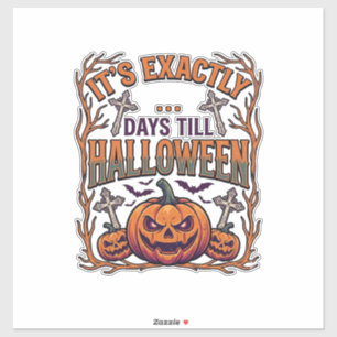 Exactly Days Till Halloween Jack Lantern Bats_1