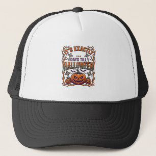 Exactly Days Till Halloween Jack Lantern Bats_1 Trucker Hat