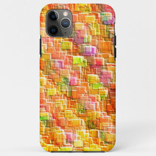 Exaggerated mess of embossed square overlays throw iPhone 11 pro max case