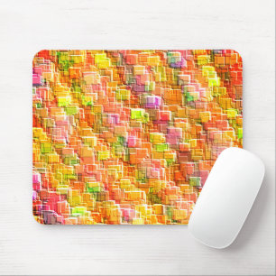 Exaggerated mess of embossed square overlays throw mouse pad