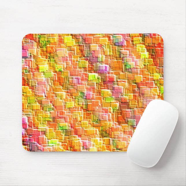 Exaggerated mess of embossed square overlays throw mouse pad (With Mouse)