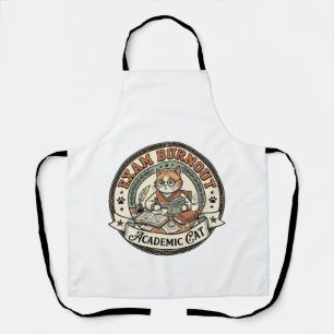 Exam Burnout Academic Cat Exam Burnout Academic Ca Apron
