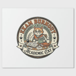 Exam Burnout Academic Cat Exam Burnout Academic Ca Wrapping Paper