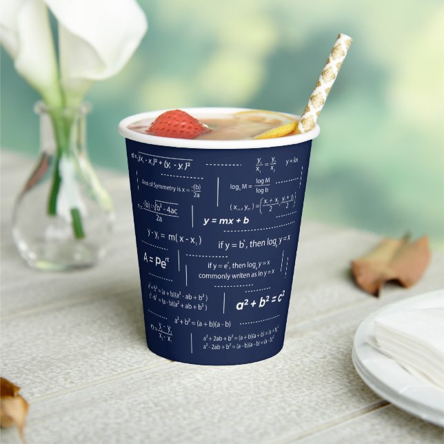 Exam Cheat Sheet Back to School Math Teacher Paper Cups (Insitu)