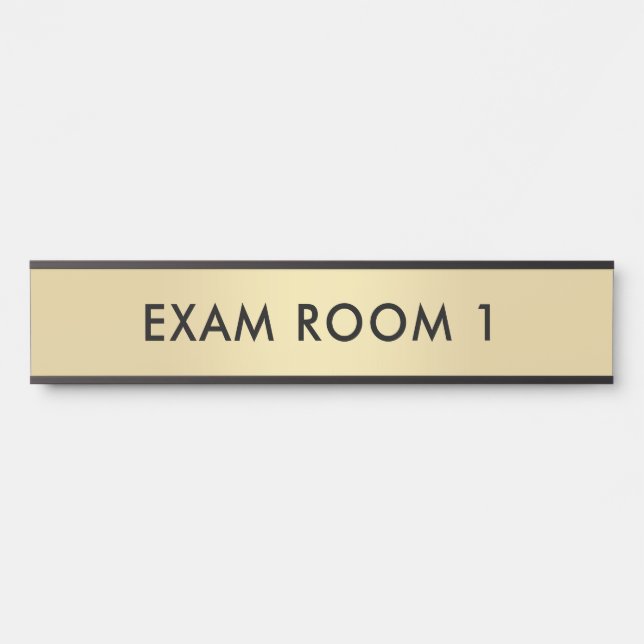 Exam Room Gold Black Customisable Text Template Door Sign (Front)