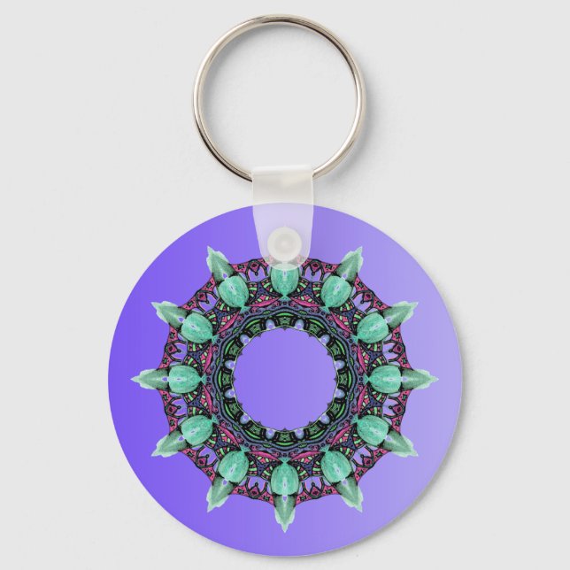 EXAMPLE ONLY COLOR gradients - violet Key Ring (Front)