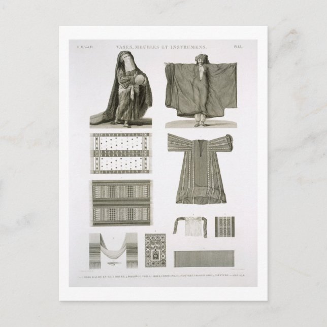 Examples of Silk and Egyptian Costumes, from 'Desc Postcard (Front)