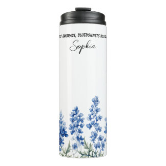 exas Bluebonnets with Verse Personalised  Thermal Tumbler