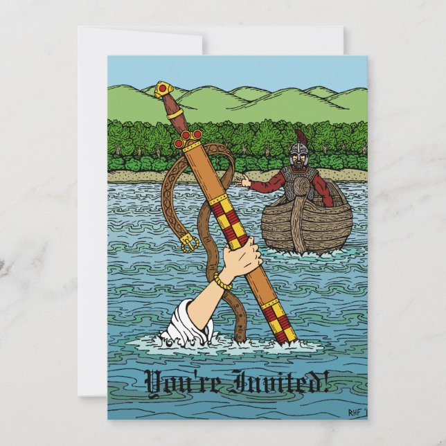Excalibur and Arthur Invitation (Front)