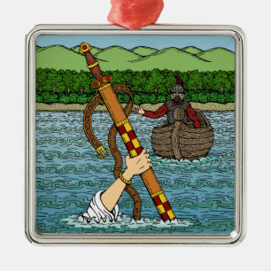 Excalibur and Arthur Metal Tree Decoration