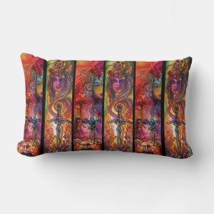 EXCALIBUR AND DURENDAL Magic Swords Watercolor Thr Lumbar Cushion