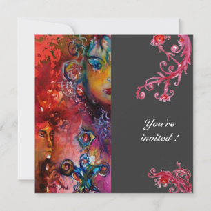 EXCALIBUR , bright red ,grey Invitation