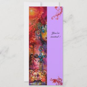 EXCALIBUR , bright red ,pink violet Invitation
