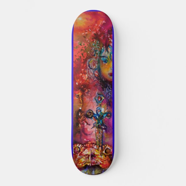 EXCALIBUR Magic Sword  Arthurian Legends Fantasy Skateboard (Front)