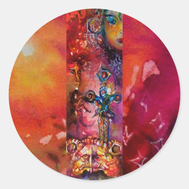 EXCALIBUR Magic Sword Classic Round Sticker (Front)