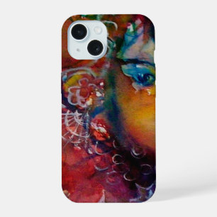 EXCALIBUR,QUEEN OF MAGIC SWORD Fantasy Red Yellow iPhone 15 Case