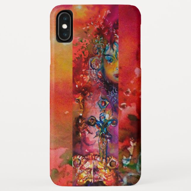 EXCALIBUR /QUEEN OF MAGIC SWORD Red Yellow Fantasy Case-Mate iPhone Case (Back)