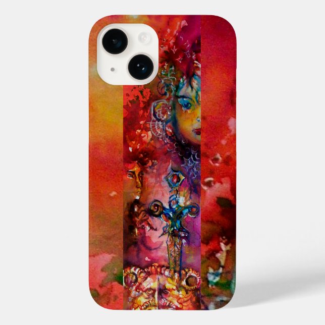 EXCALIBUR /QUEEN OF MAGIC SWORD Red Yellow Fantasy Case-Mate iPhone Case (Back)