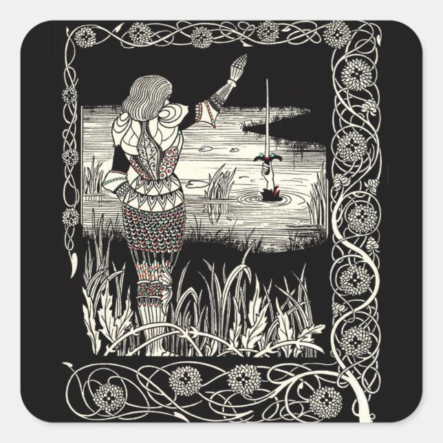Excalibur Rising from  the Lake Square Sticker (Front)