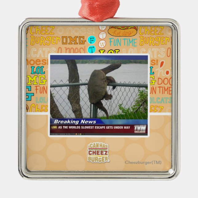 Excaping Turtle Metal Tree Decoration (Front)