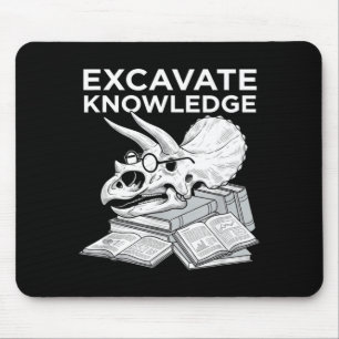 Excavate knowledge funny triceratops skull fossil mouse pad