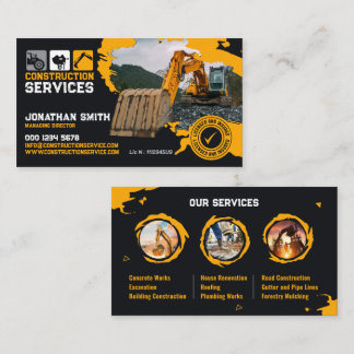 Excavation, Building Construction, Concrete works Business Card