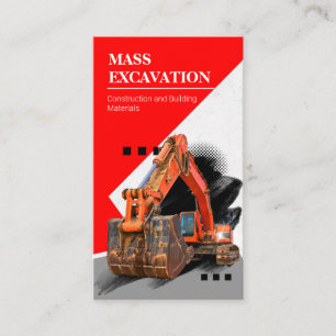 Excavation construction and building company business card