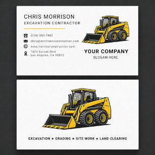 Excavation Contractor Construction Company Business Card