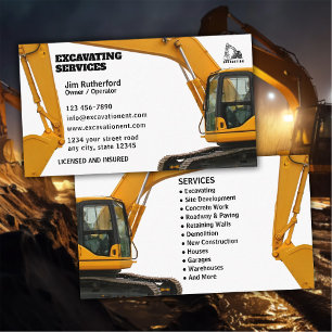 Excavation Services Business Business Card