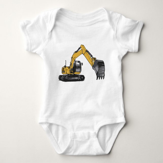 Excavator #1 by Fameland Baby Bodysuit (Front)