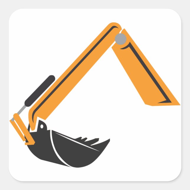 Excavator Arm Square Sticker (Front)