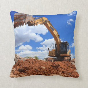 Excavator at Work Cushion