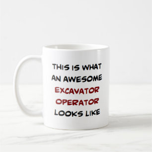 excavator, awesome coffee mug